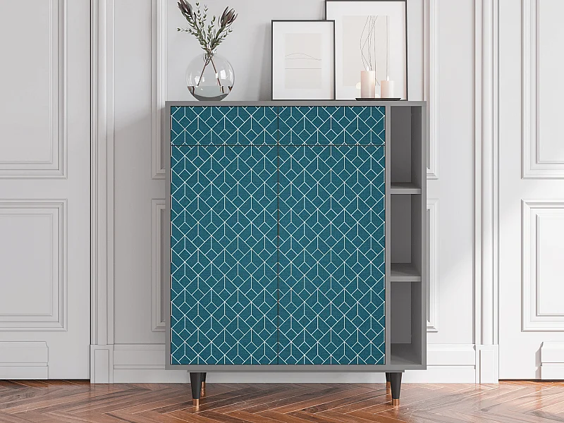Buffet - 96х110х41 cm - BS6 - Turquoise Geometry, Gris