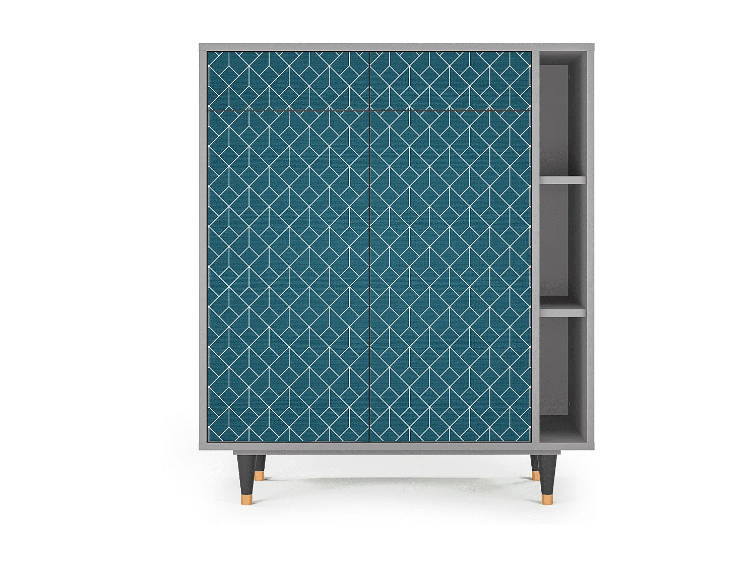 Buffet - 96х110х41 cm - BS6 - Turquoise Geometry, Gris
