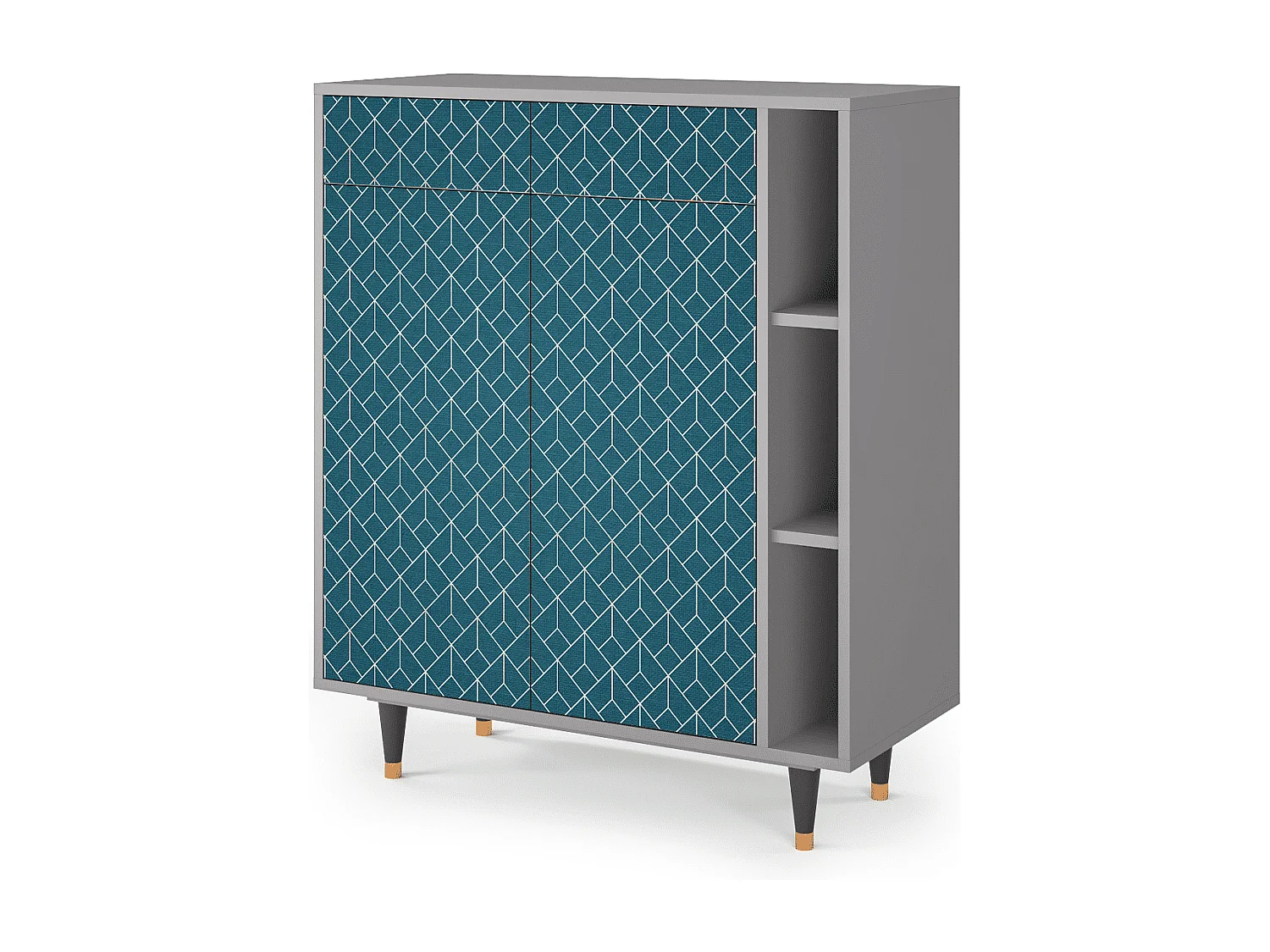 Credenza - 96х110х41 cm - BS6 - Turquoise Geometry, Grigio