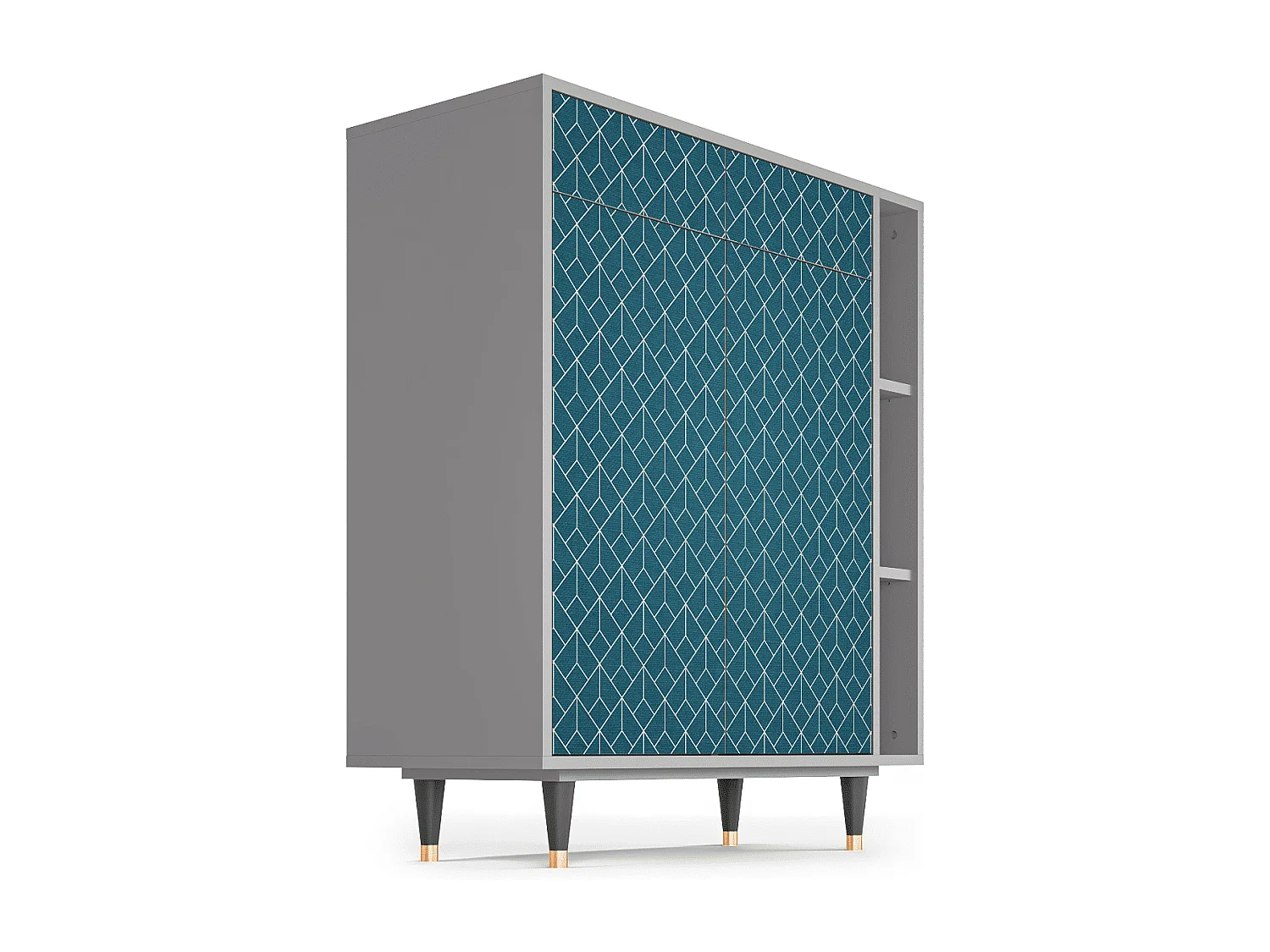 Dressoir - 96х110х41 cm - BS6 - Turquoise Geometry, Grijs