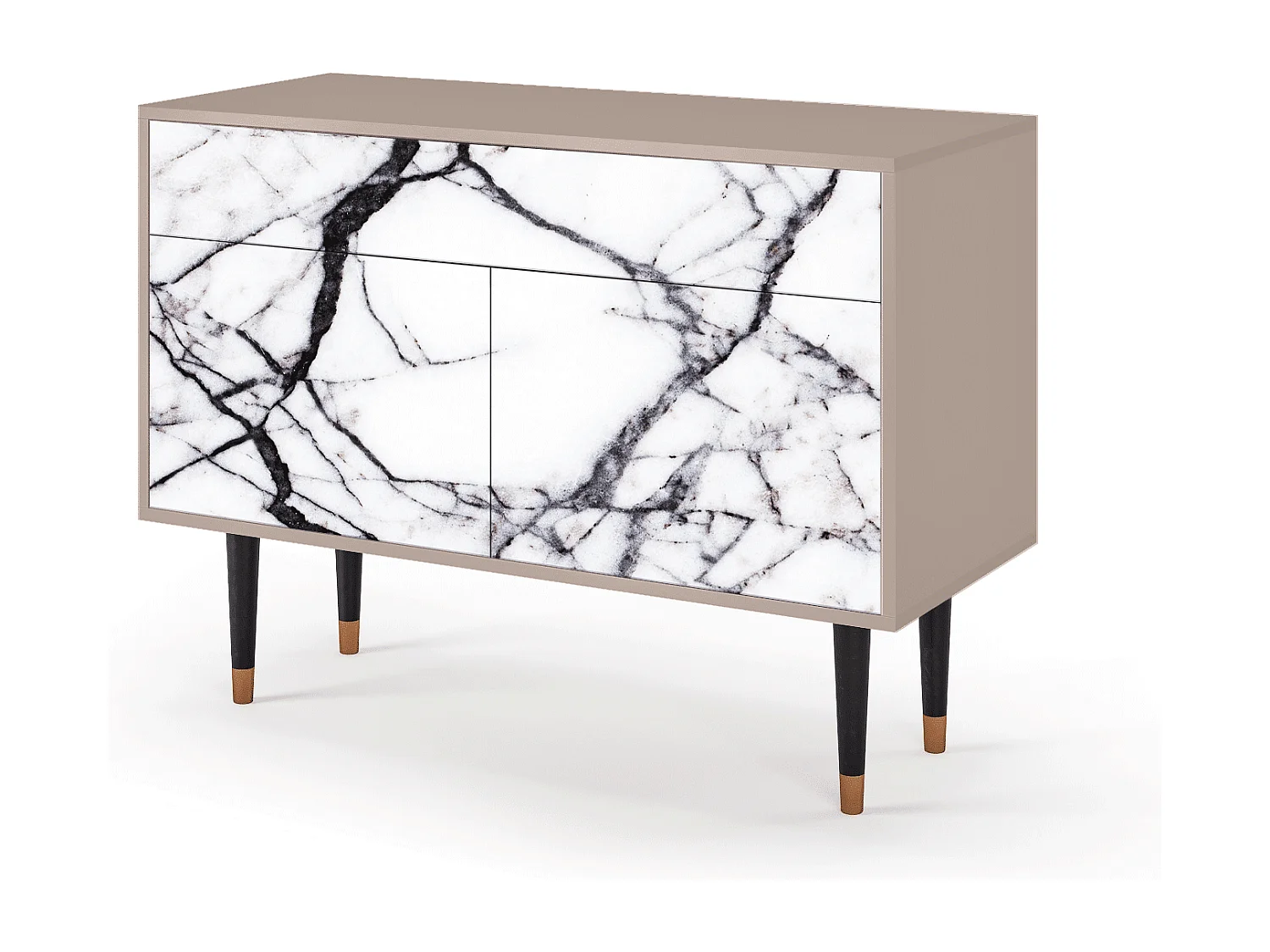 Kredens - 115x85x48 cm - BS4 - Raven Marble, Latte