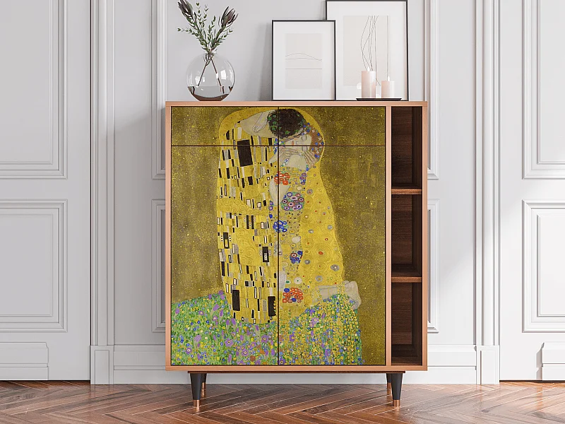 Dressoir - 96х110х41 cm - BS6 - The Kiss by Klimt , Walnoot