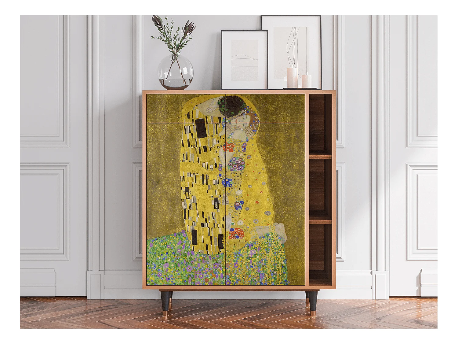 Buffet - 96х110х41 cm - BS6 - The Kiss by Klimt , Noyer