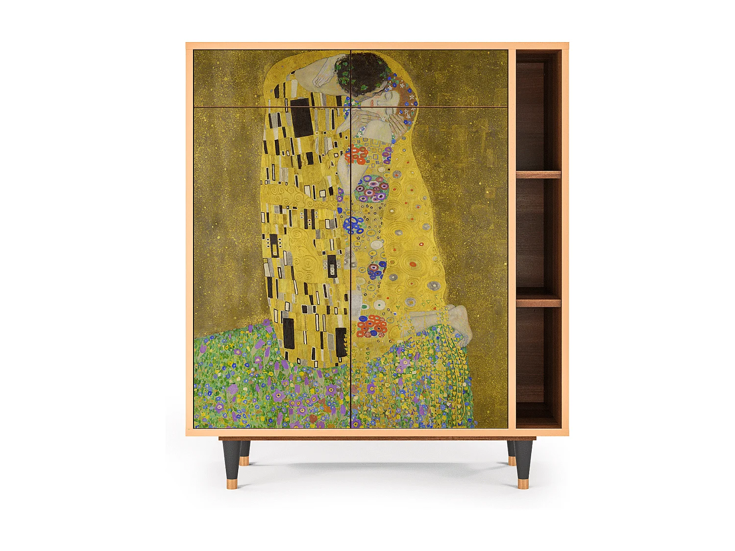 Aparador - 96х110х41 cm - BS6 - The Kiss by Klimt , Nogal