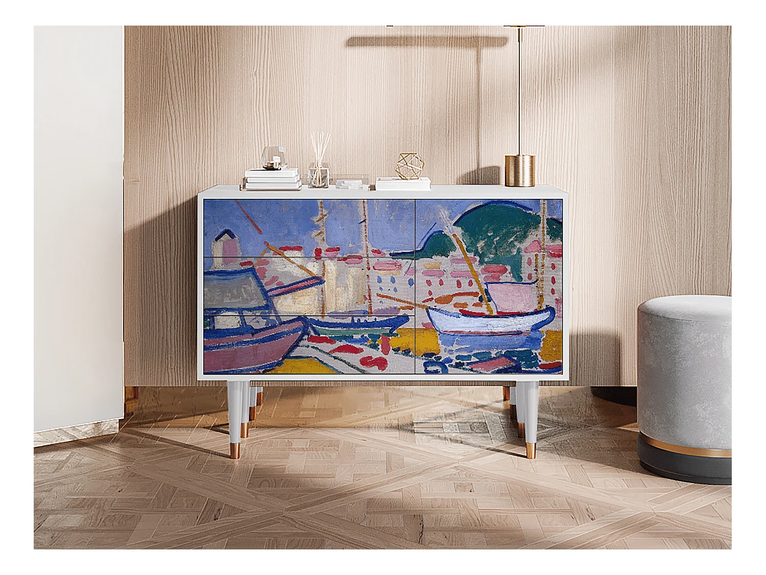 Buffet - 115х84х41 cm - S3 - The Port of Collioure , Blanc