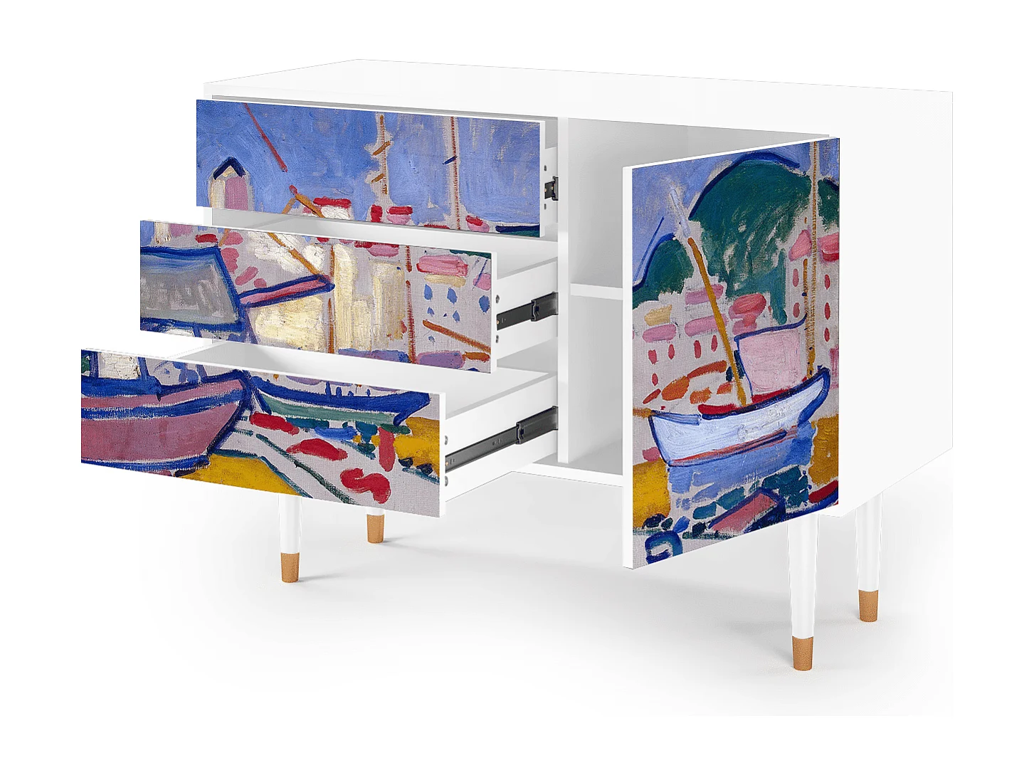 Aparador - 115х84х41 cm - S3 - The Port of Collioure , Blanco