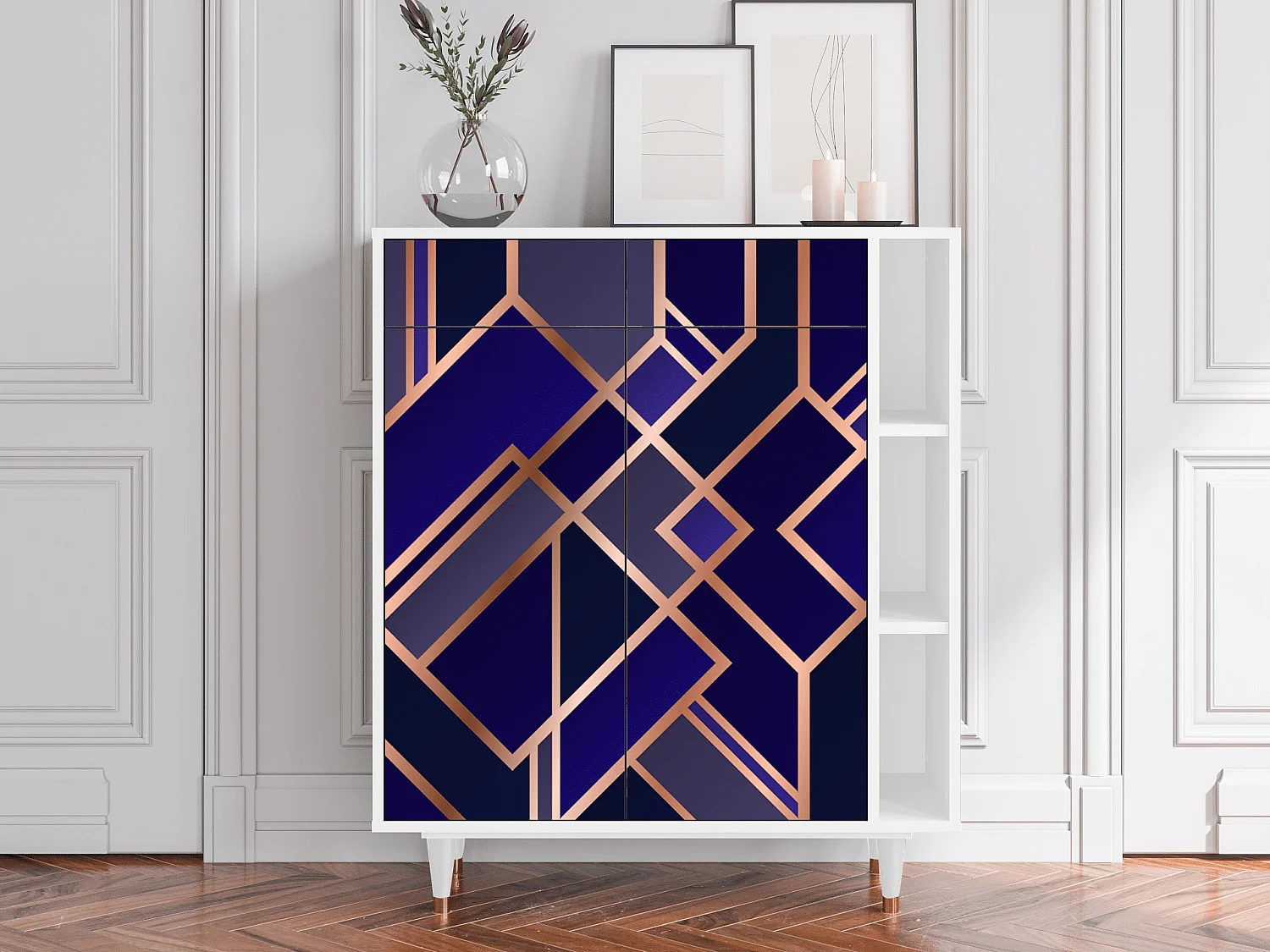 Credenza - 96х110х41 cm - BS6 - Aquamarine Getsby, Bianco