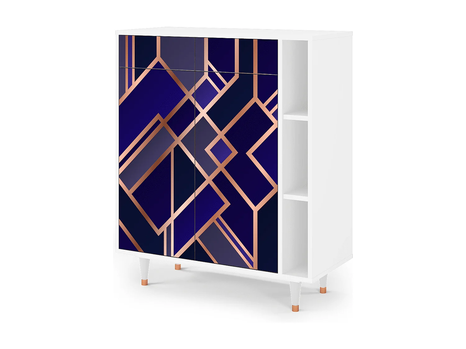 Credenza - 96х110х41 cm - BS6 - Aquamarine Getsby, Bianco