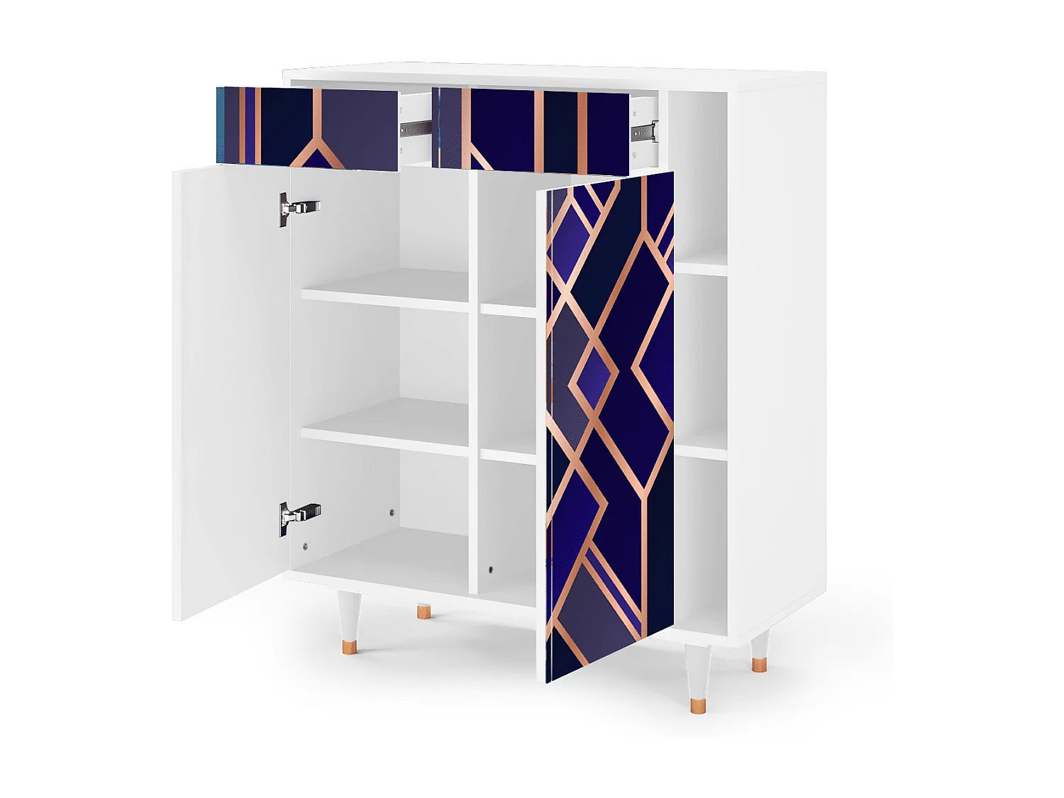 Credenza - 96х110х41 cm - BS6 - Aquamarine Getsby, Bianco