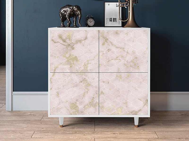 Sideboard - 94x96x48 cm - BS3 - Dirty Roses, Weiß