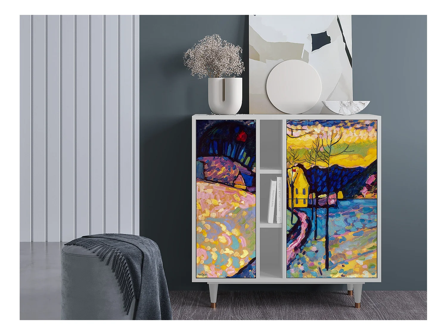 Credenza - 94х96х41 cm - BS5 - Winter Landscape, Bianco