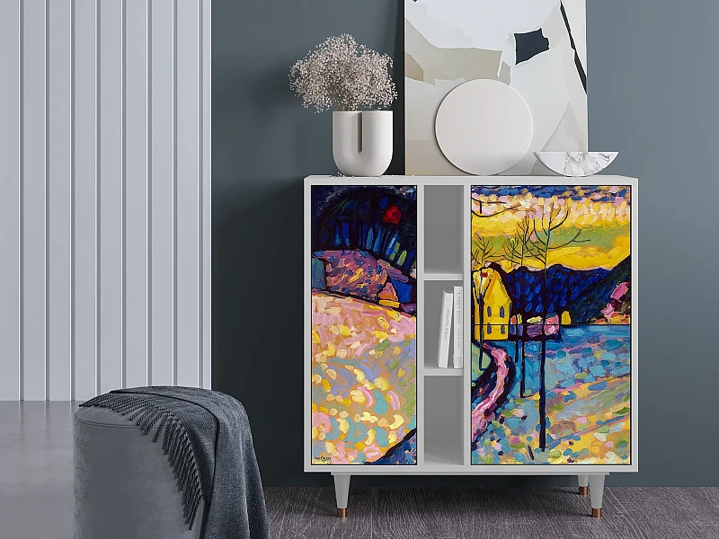 Credenza - 94х96х41 cm - BS5 - Winter Landscape, Bianco