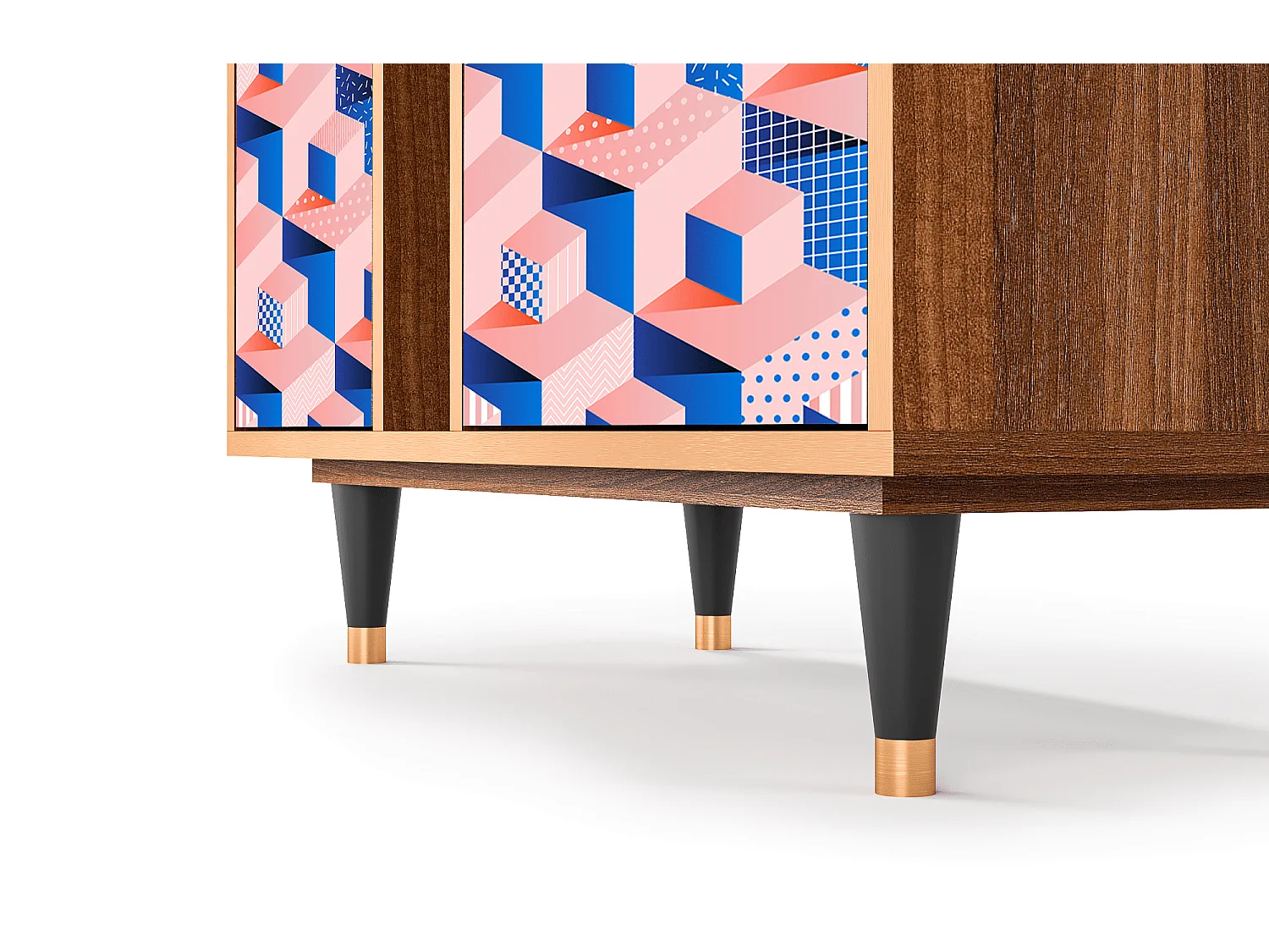 Credenza - 94х96х41 cm - BS5 - Pinky Squares, Noce