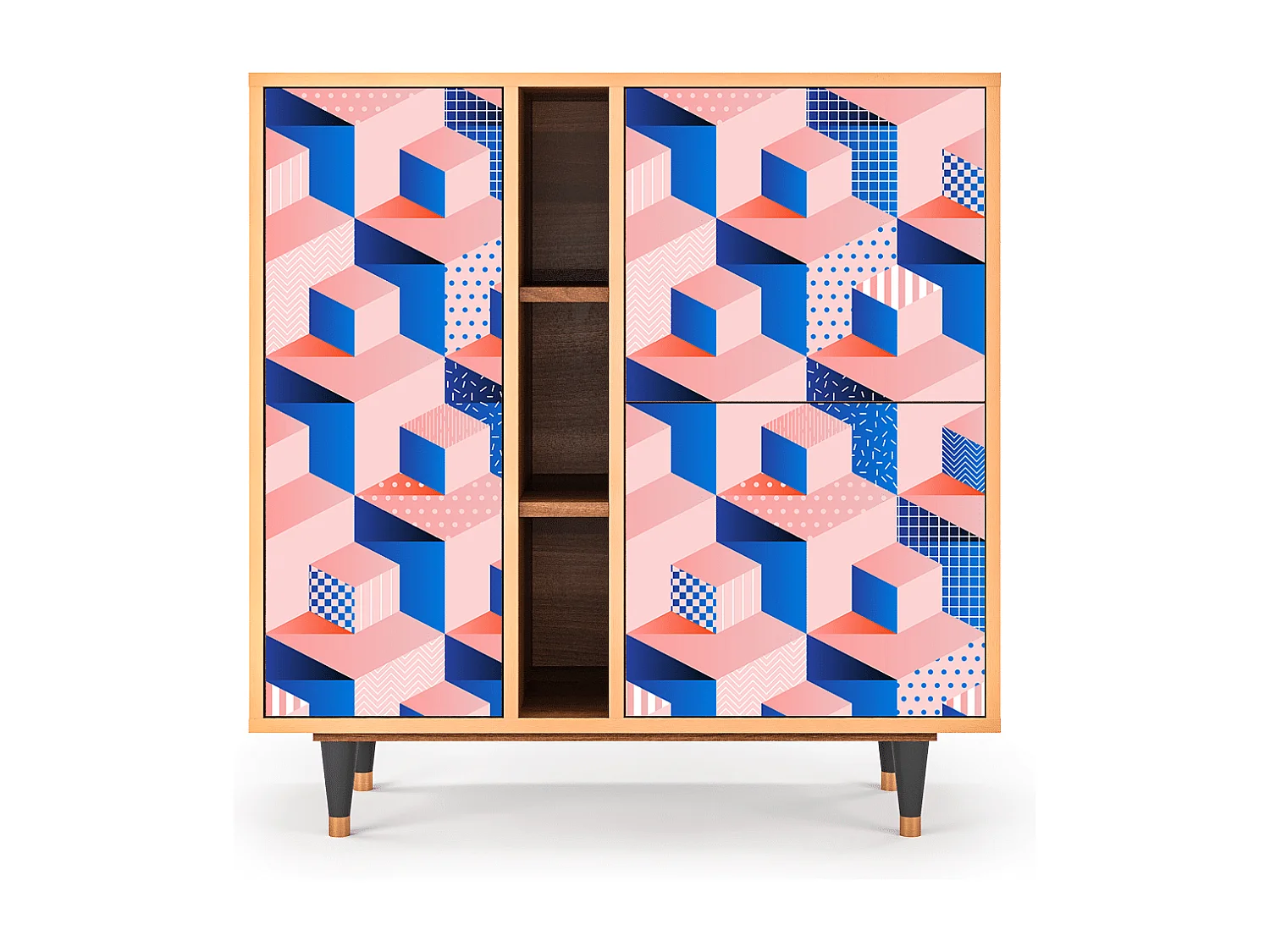 Buffet - 94х96х41 cm - BS5 - Pinky Squares, Noyer