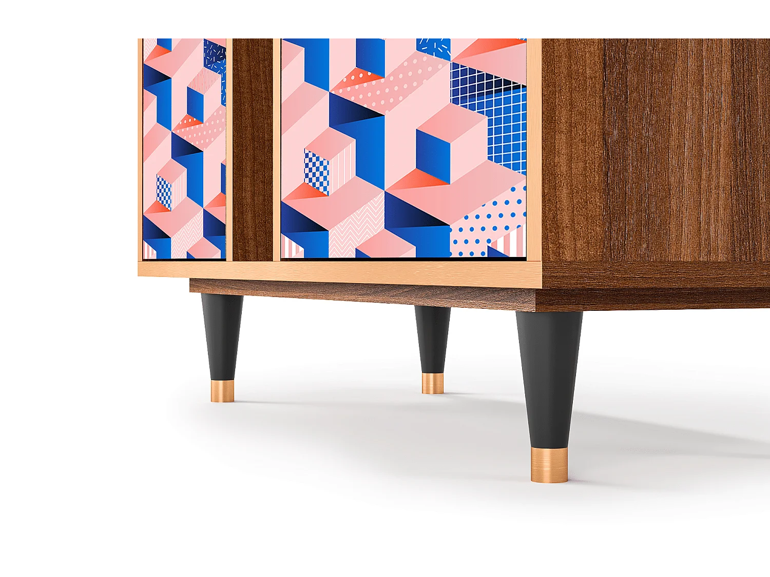 Buffet - 94х96х41 cm - BS5 - Pinky Squares, Noyer