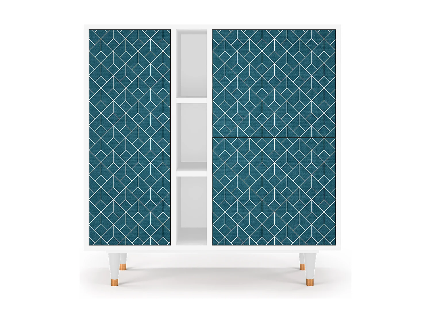 Aparador - 94х96х41 cm - BS5 - Turquoise Geometry, Branco