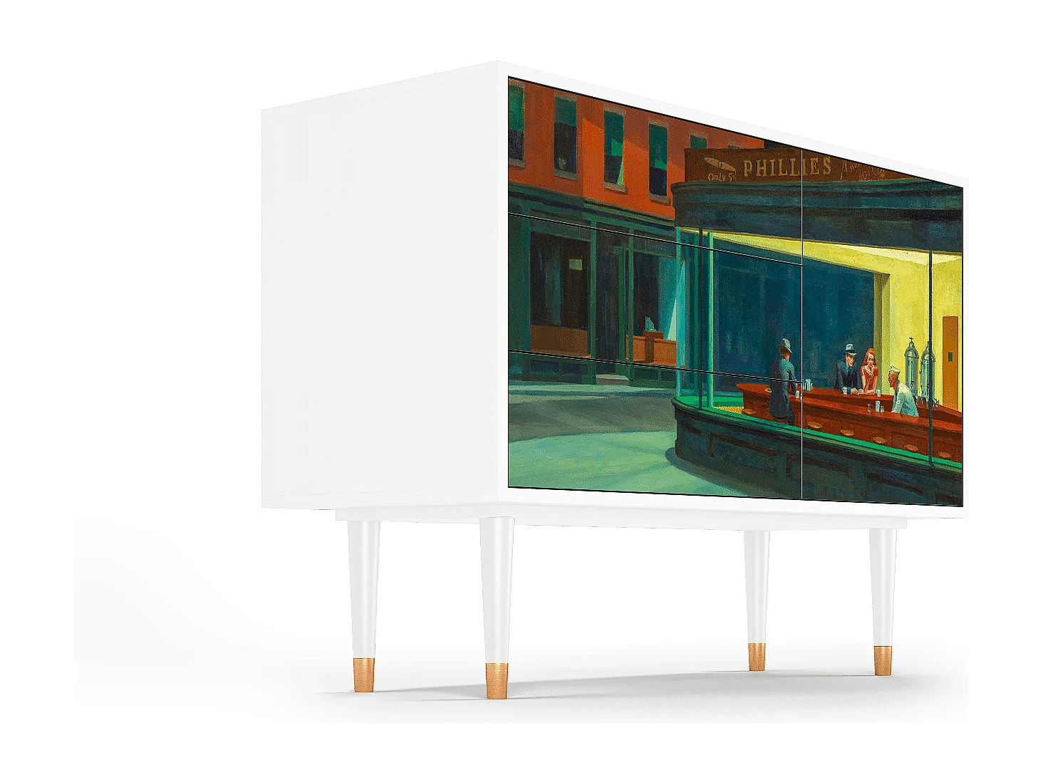 Buffet - 115х84х41 cm - S3 - Nighthawks by Hopper, Blanc