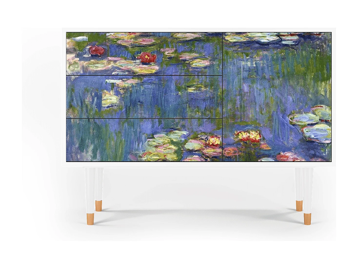Buffet - 115х84х41 cm - S3 - The water lily pond  , Blanc