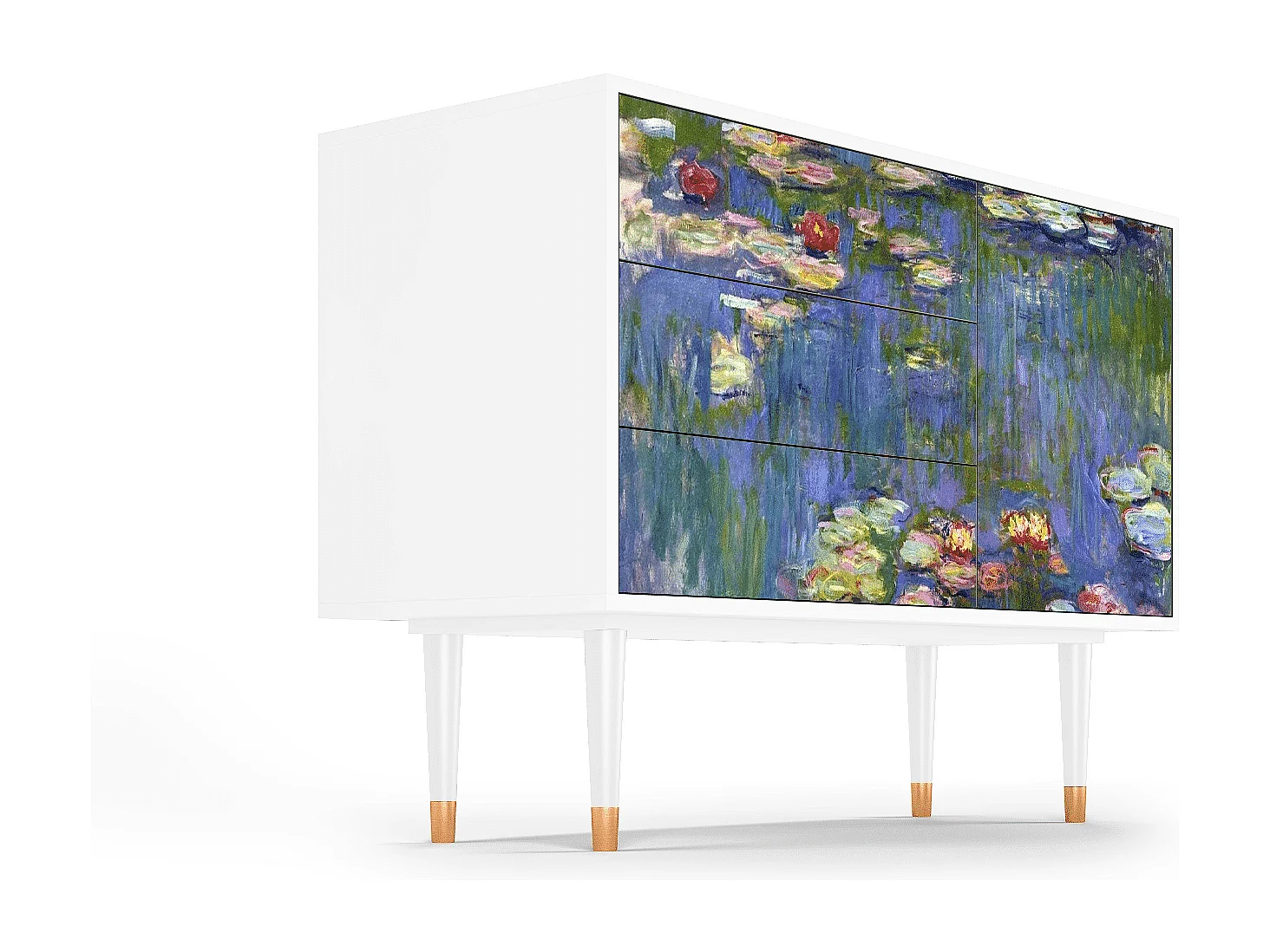 Buffet - 115х84х41 cm - S3 - The water lily pond  , Blanc