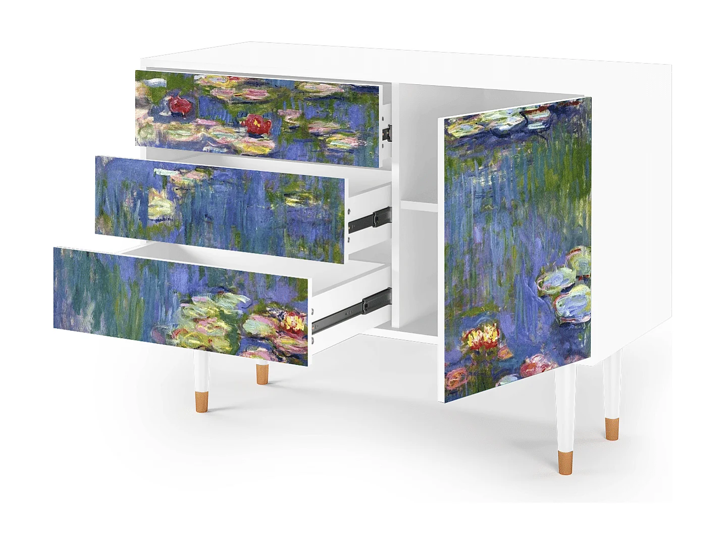 Credenza - 115х84х41 cm - S3 - The water lily pond  , Bianco