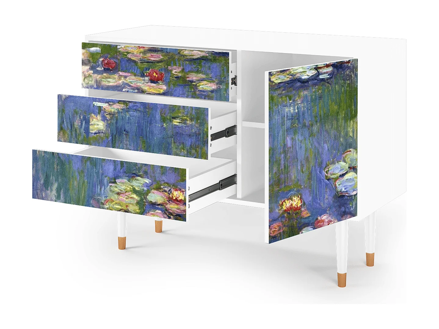 Credenza - 115х84х41 cm - S3 - The water lily pond  , Bianco