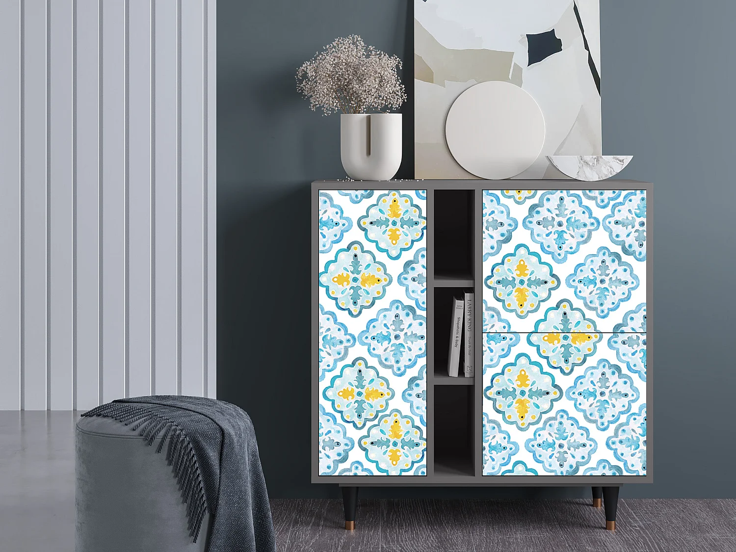 Sideboard - 94х96х41 cm - BS5 - Portugese tiles, Grau
