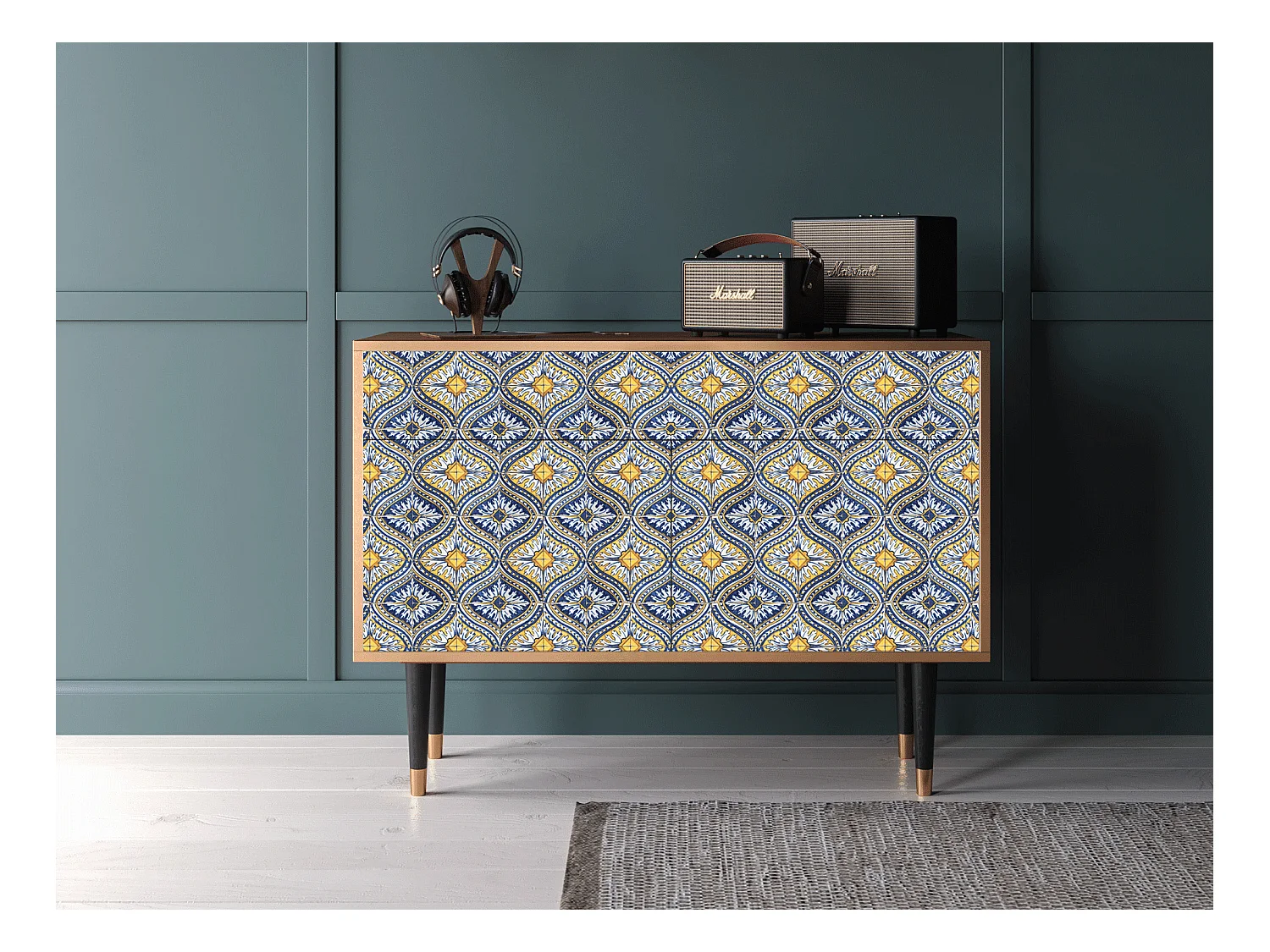 Sideboard - 115x85x48 cm - BS4 - Illusory Pattern, Sand