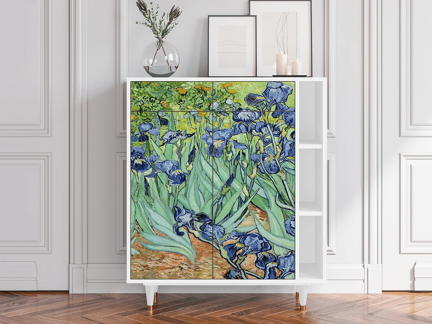 Buffet - 96х110х41 cm - BS6 - Irises , Blanc