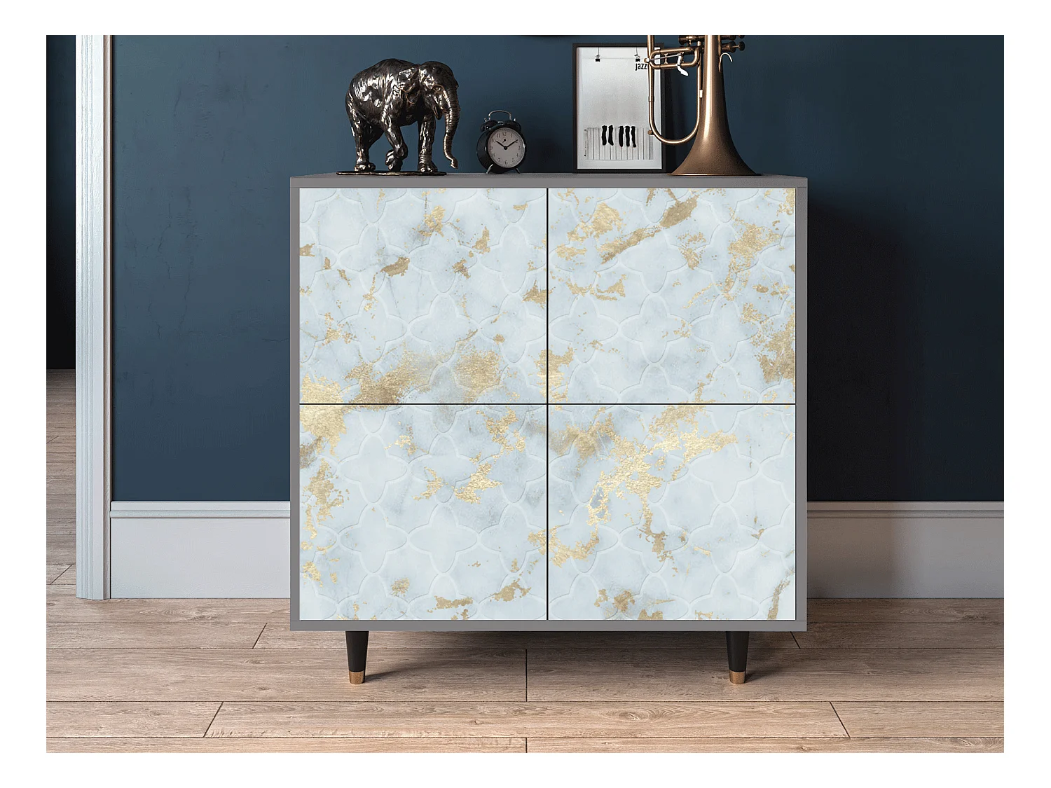 Buffet - 94x96x48 cm - BS3 - Golden Waves, Gris