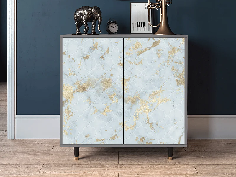 Sideboard - 94x96x48 cm - BS3 - Golden Waves, Grau