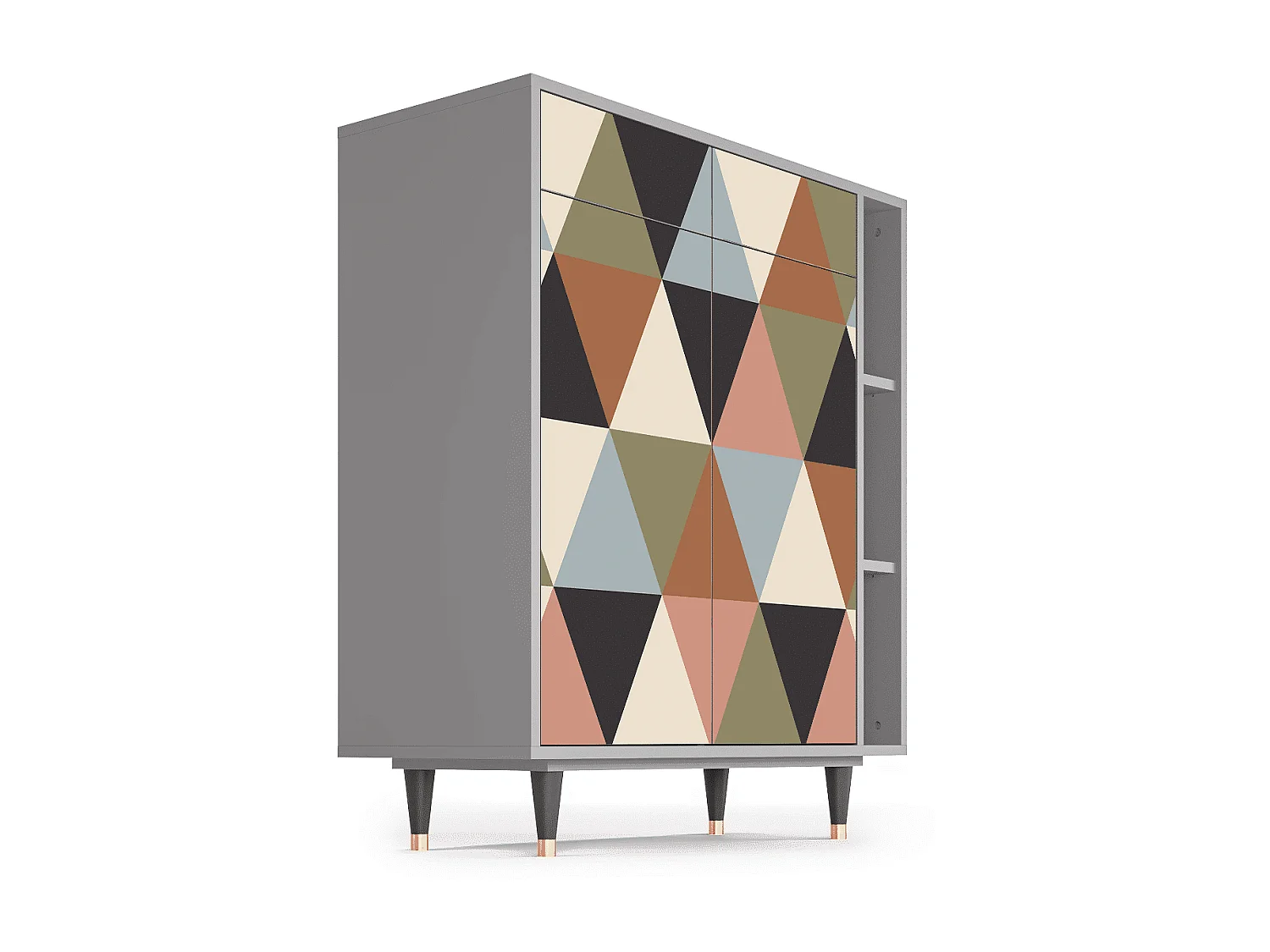 Dressoir - 96х110х41 cm - BS6 - Royal Triangles, Grijs