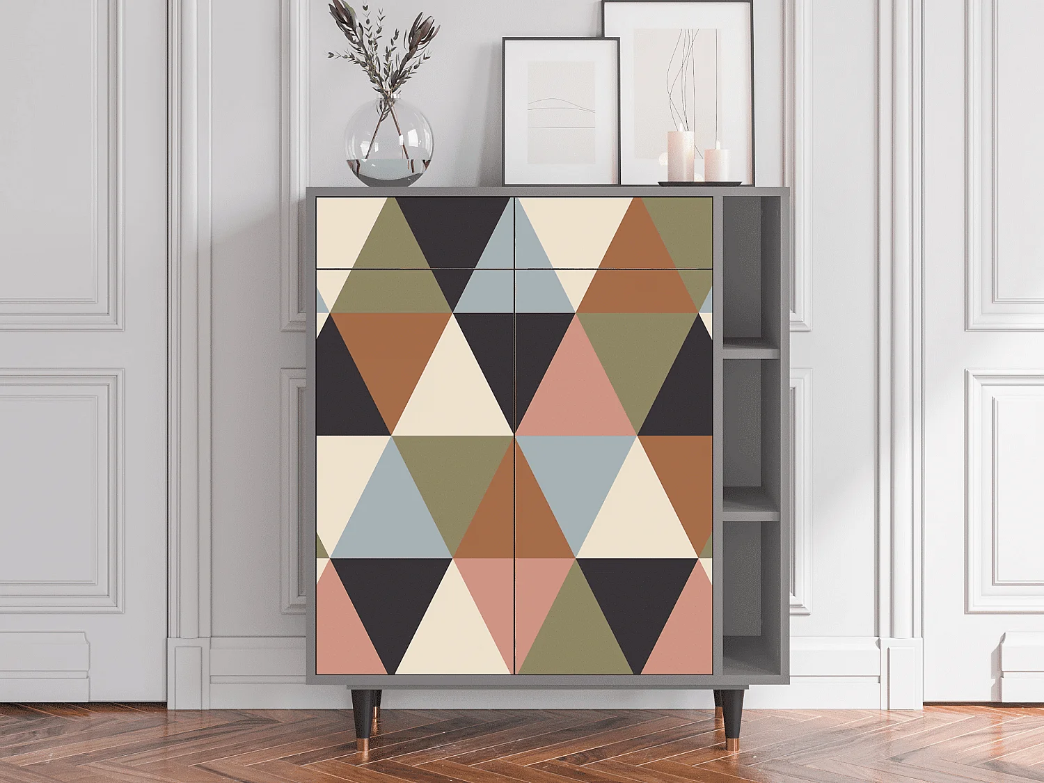 Credenza - 96х110х41 cm - BS6 - Royal Triangles, Grigio