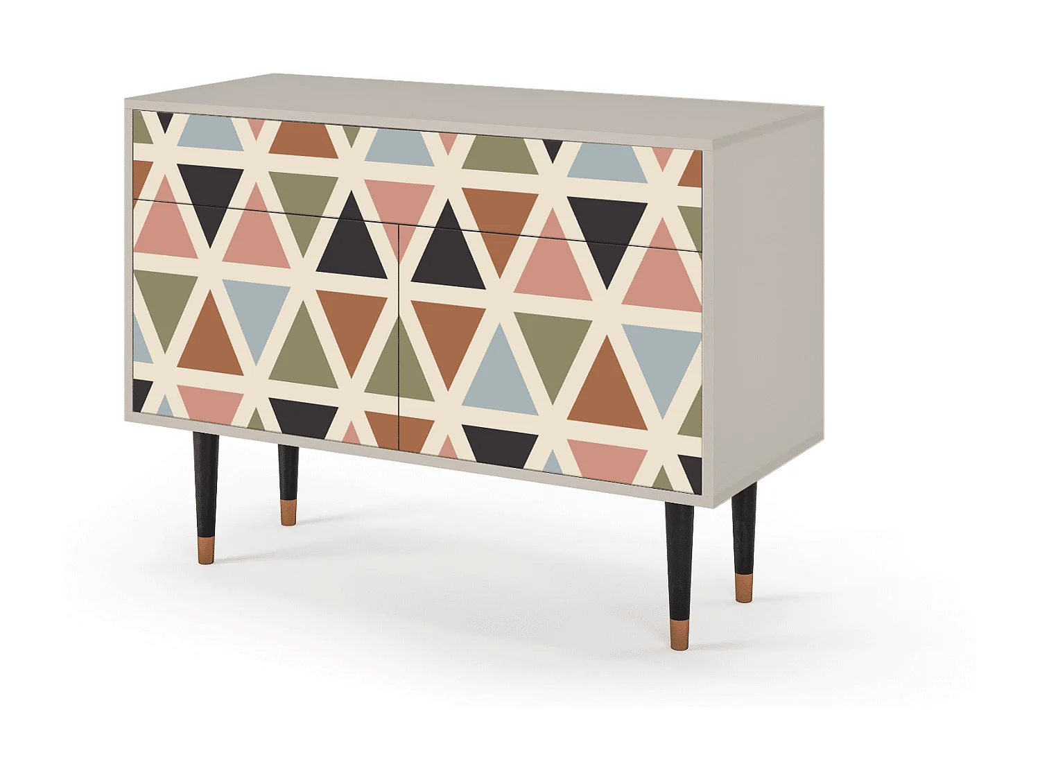 Kredens - 115x85x48 cm - BS4 - Royal Triangles, Piaskowy