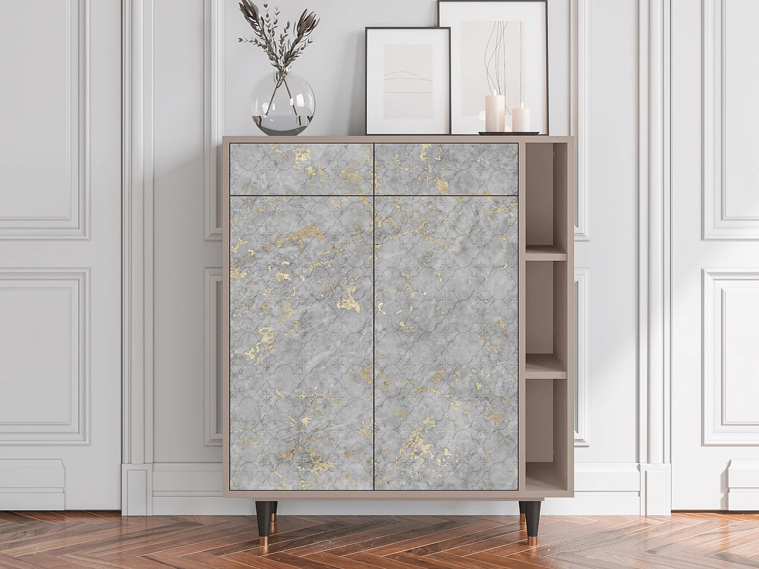 Kredens - 96х110х41 cm - BS6 - Mariana Trench, Latte