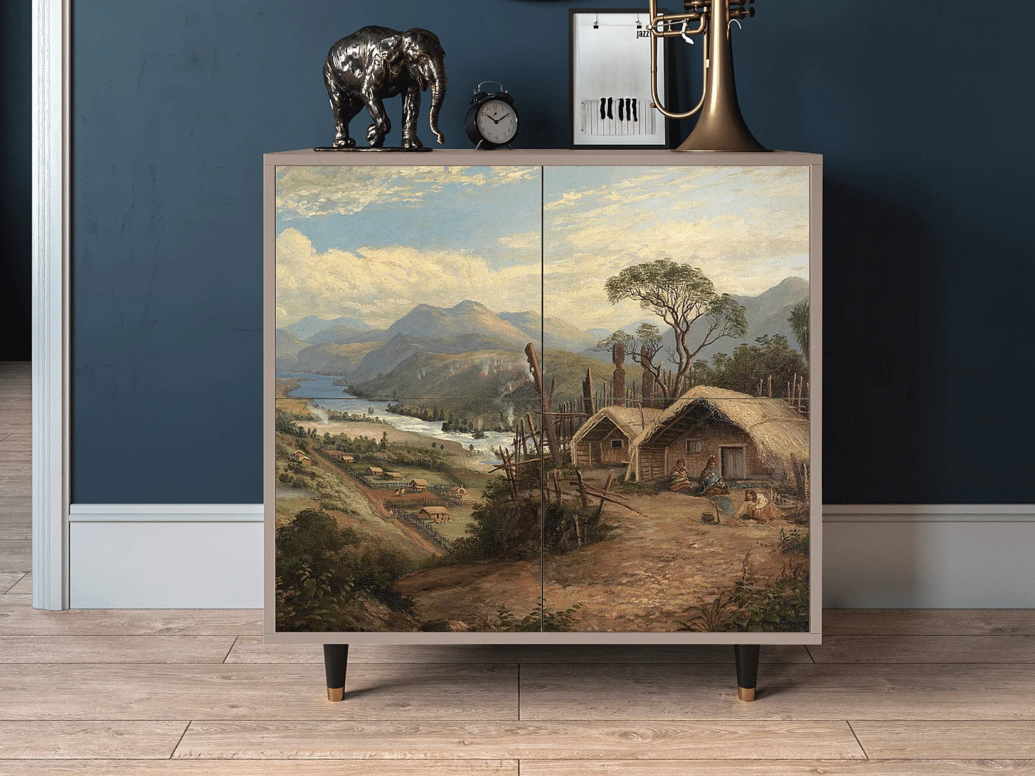 Buffet - 94x96x48 cm - BS3 - View Across the Plains , Latte