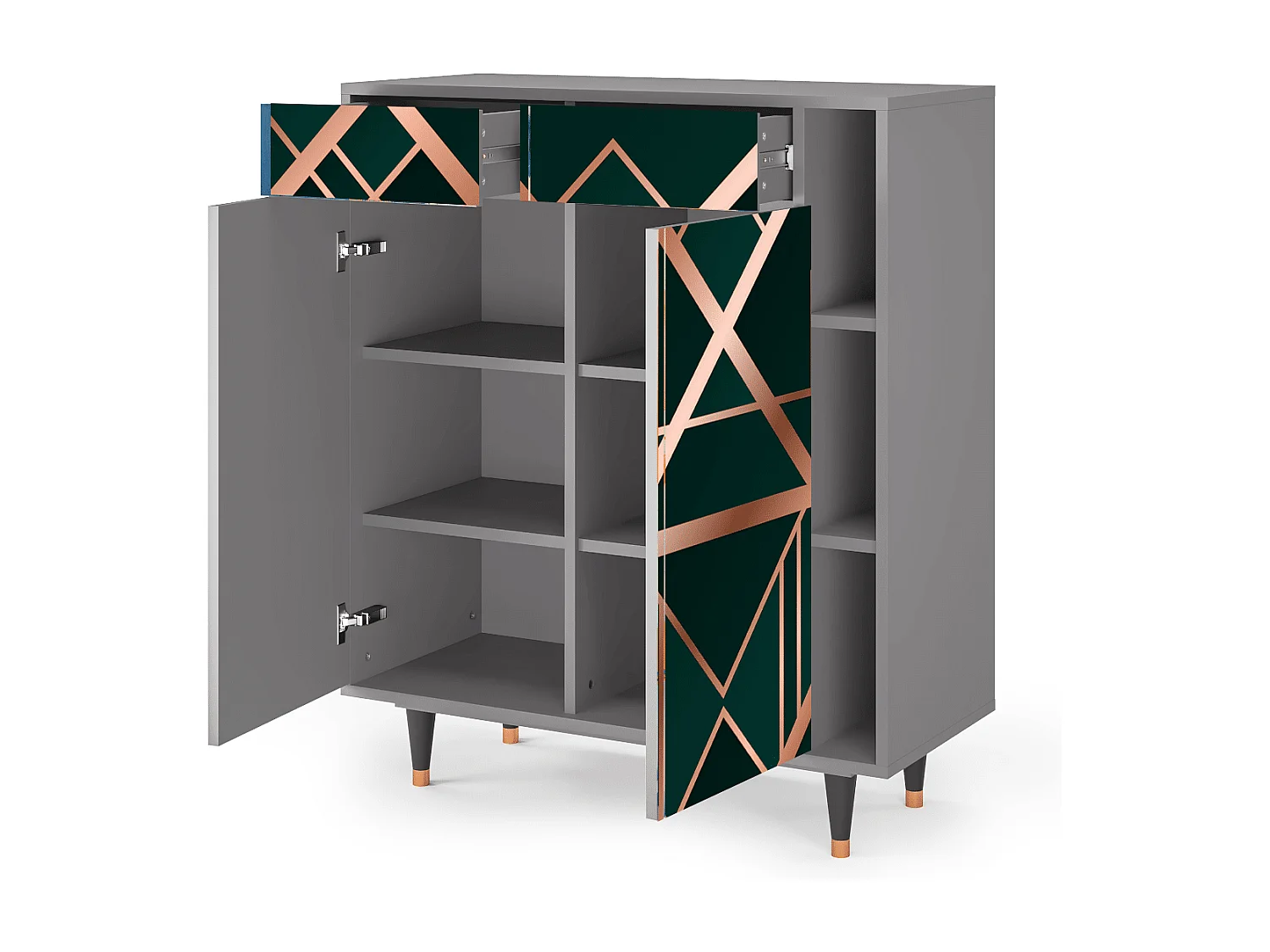 Kredens - 96х110х41 cm - BS6 - Emerald Gatsby, Szary