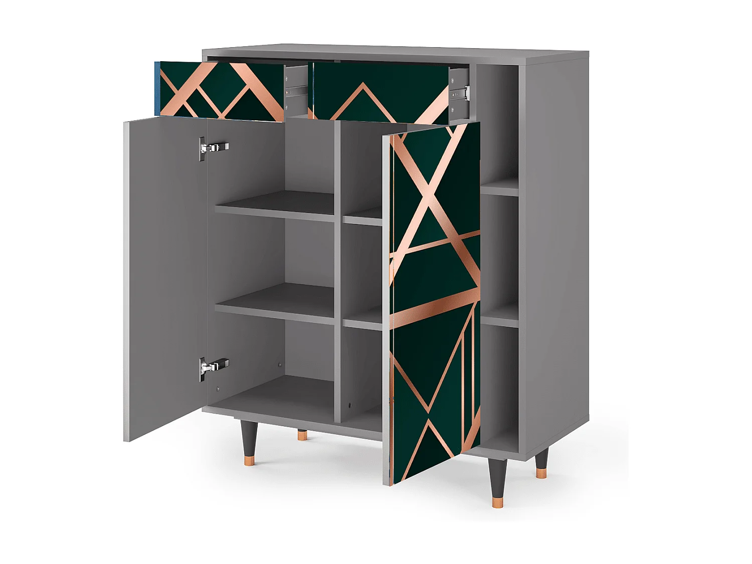 Kredens - 96х110х41 cm - BS6 - Emerald Gatsby, Szary