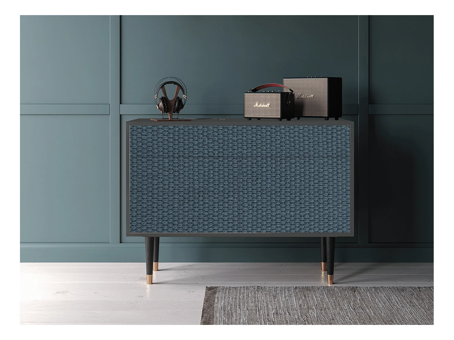 Buffet - 115x85x48 cm - BS4 - Knitted Pattern, Anthracite