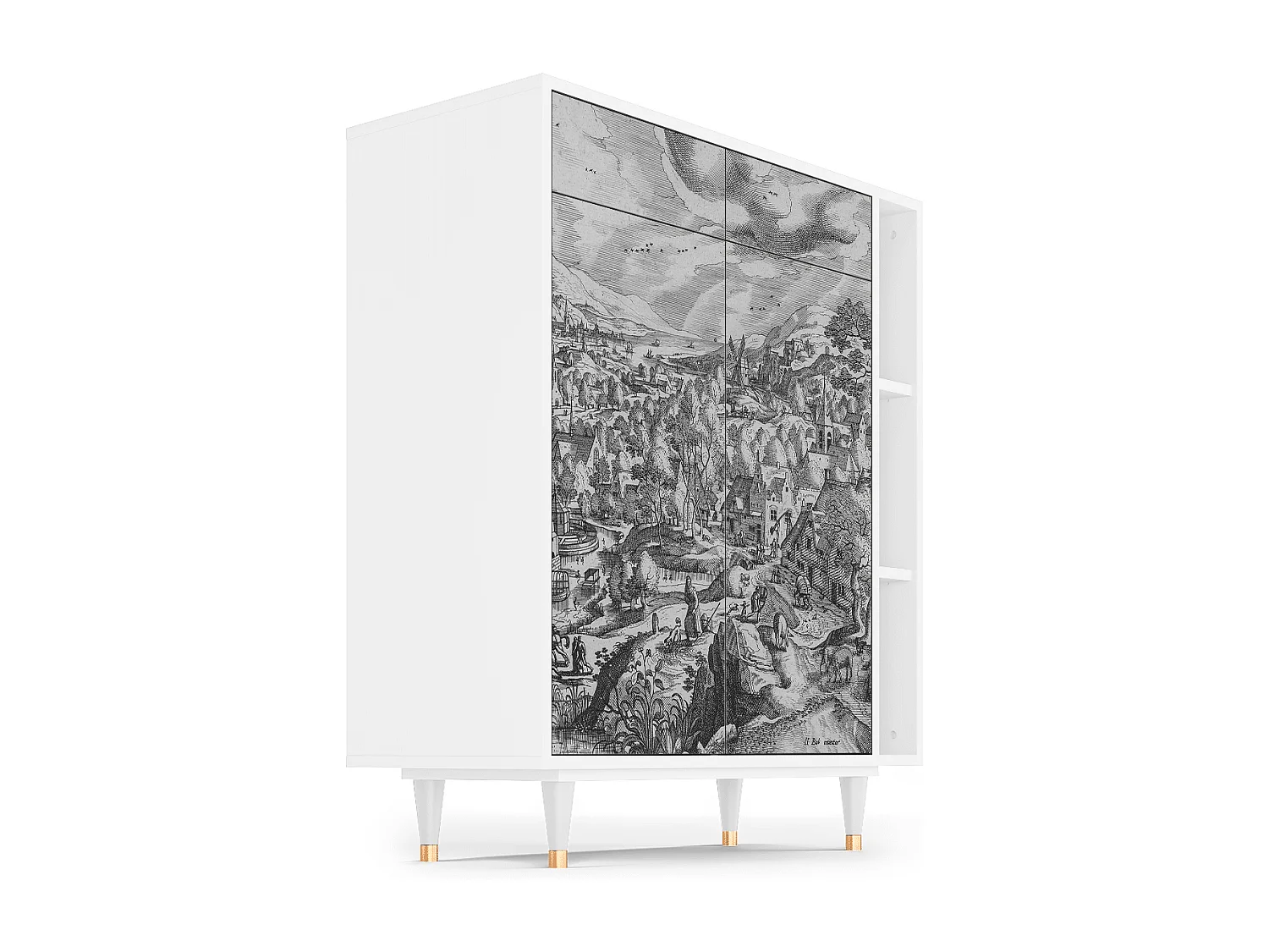 Credenza - 96х110х41 cm - BS6 - Bird Dropping, Bianco