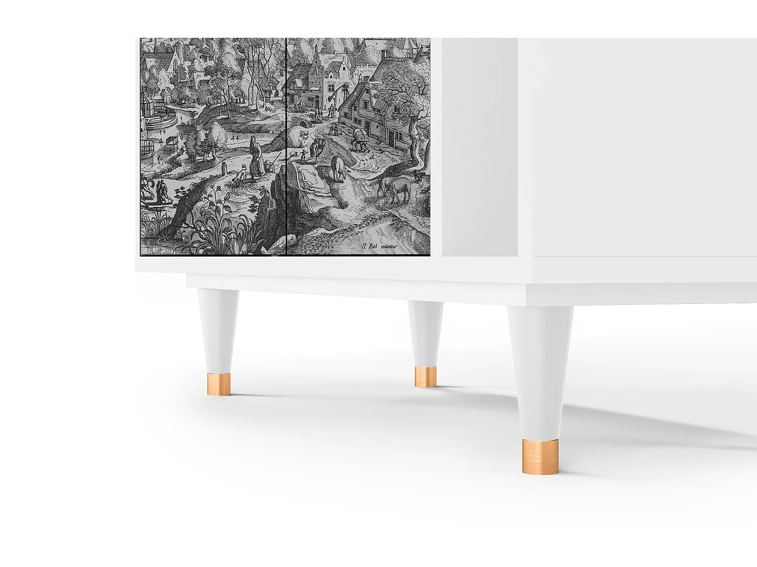 Credenza - 96х110х41 cm - BS6 - Bird Dropping, Bianco
