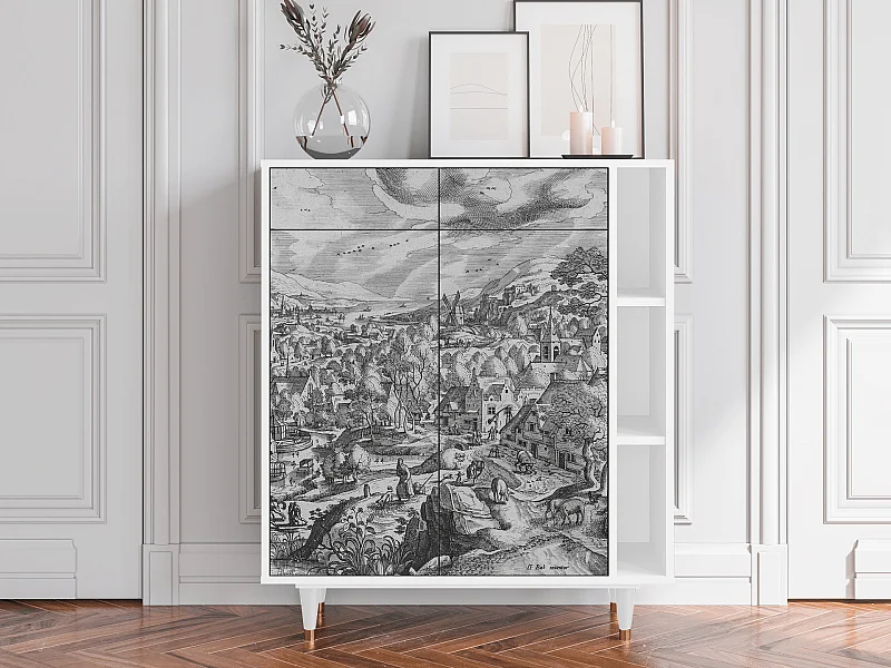 Credenza - 96х110х41 cm - BS6 - Bird Dropping, Bianco