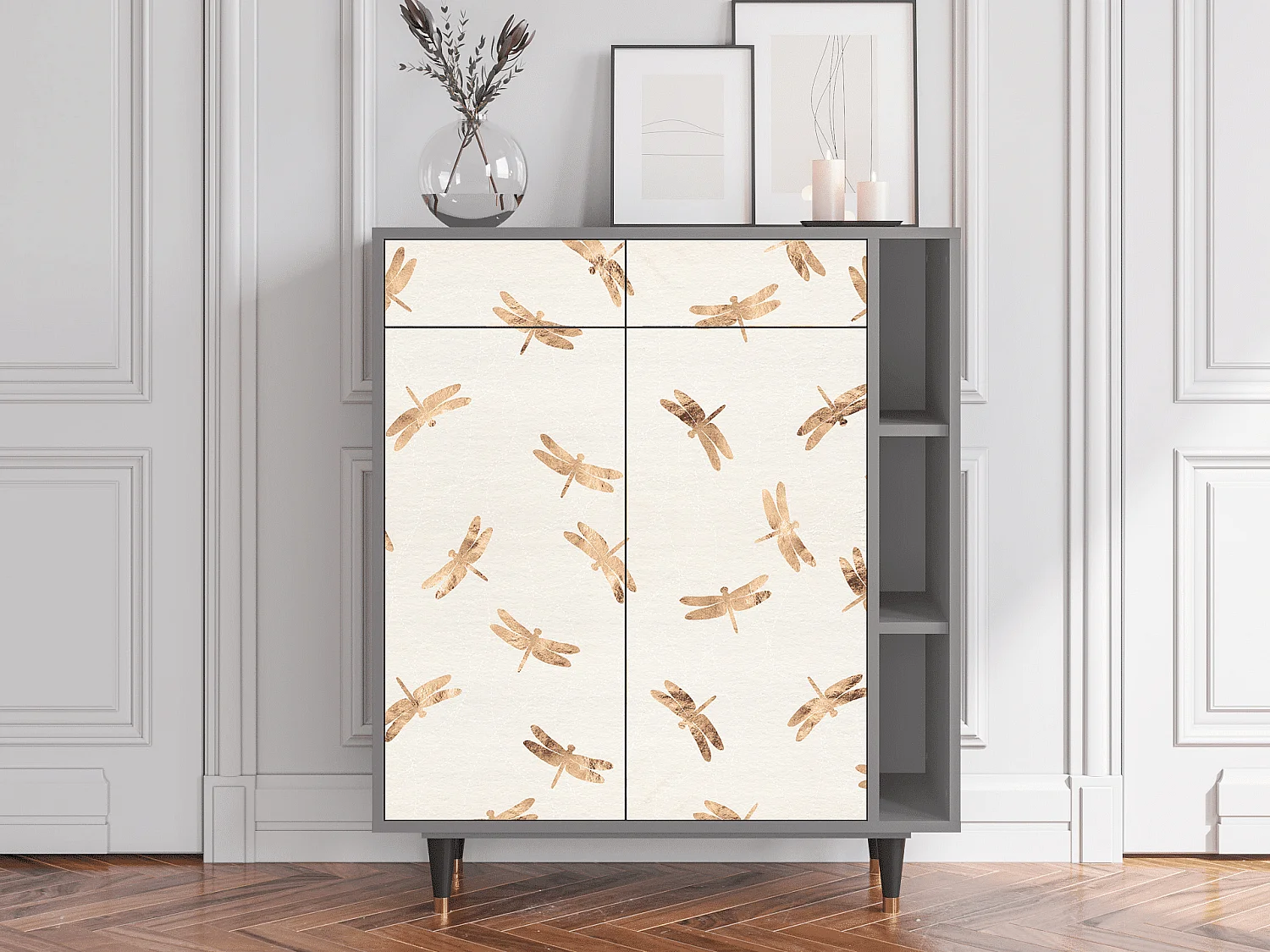 Buffet - 96х110х41 cm - BS6 - Nude Dragonflies, Gris