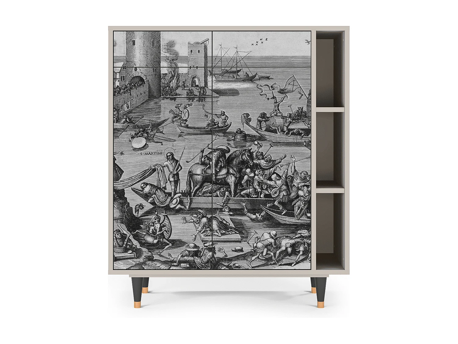 Kredens - 96х110х41 cm - BS6 - Saint Martin, Piaskowy