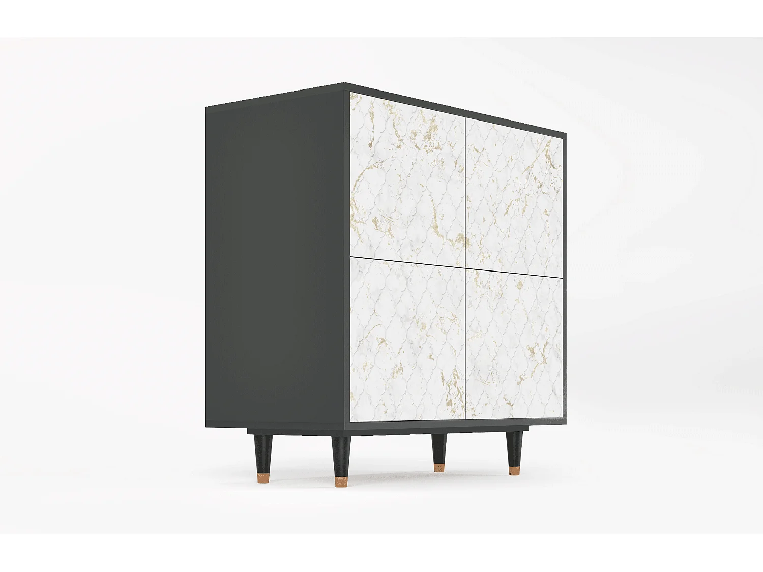 Dressoir - 94x96x48 cm - BS3 - Sweet Cotton, Antraciet