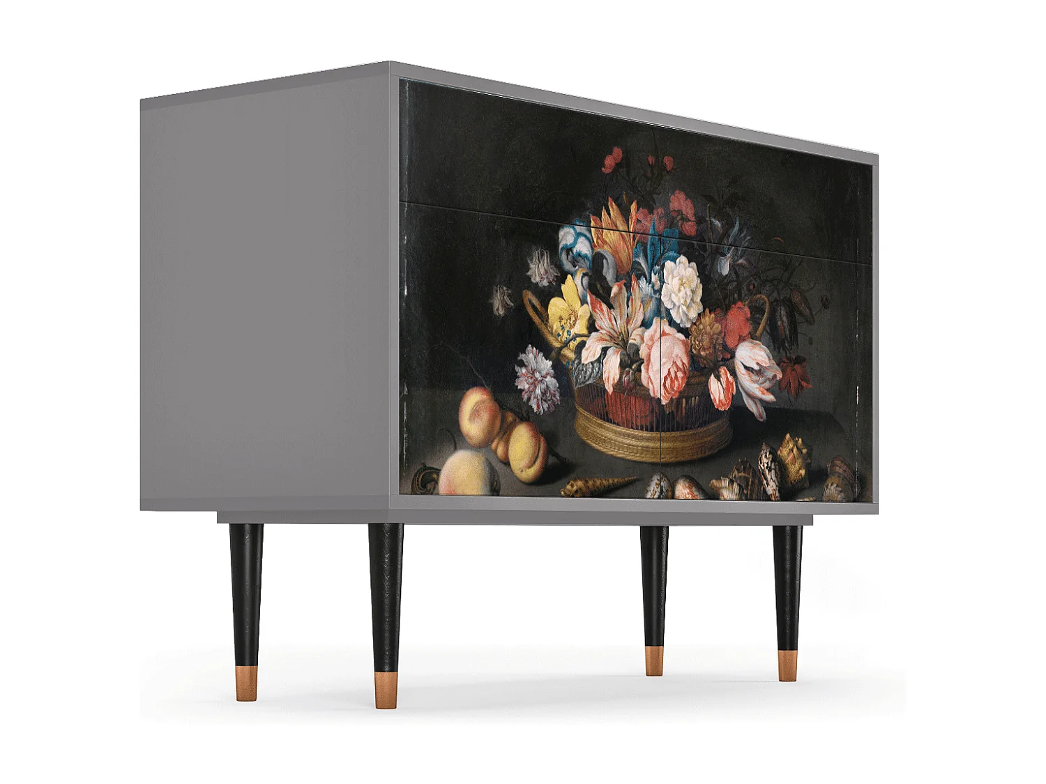 Buffet - 115x85x48 cm - BS4 - Still Life with Flowers, Gris