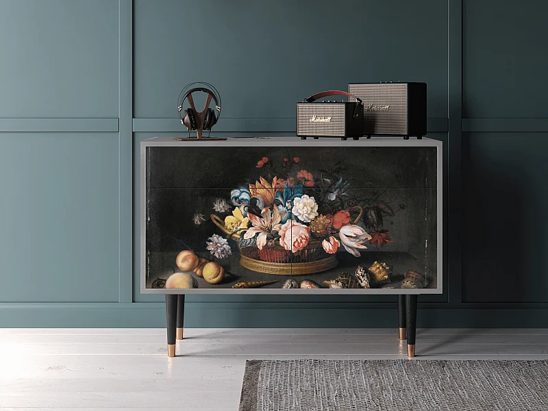 Buffet - 115x85x48 cm - BS4 - Still Life with Flowers, Gris
