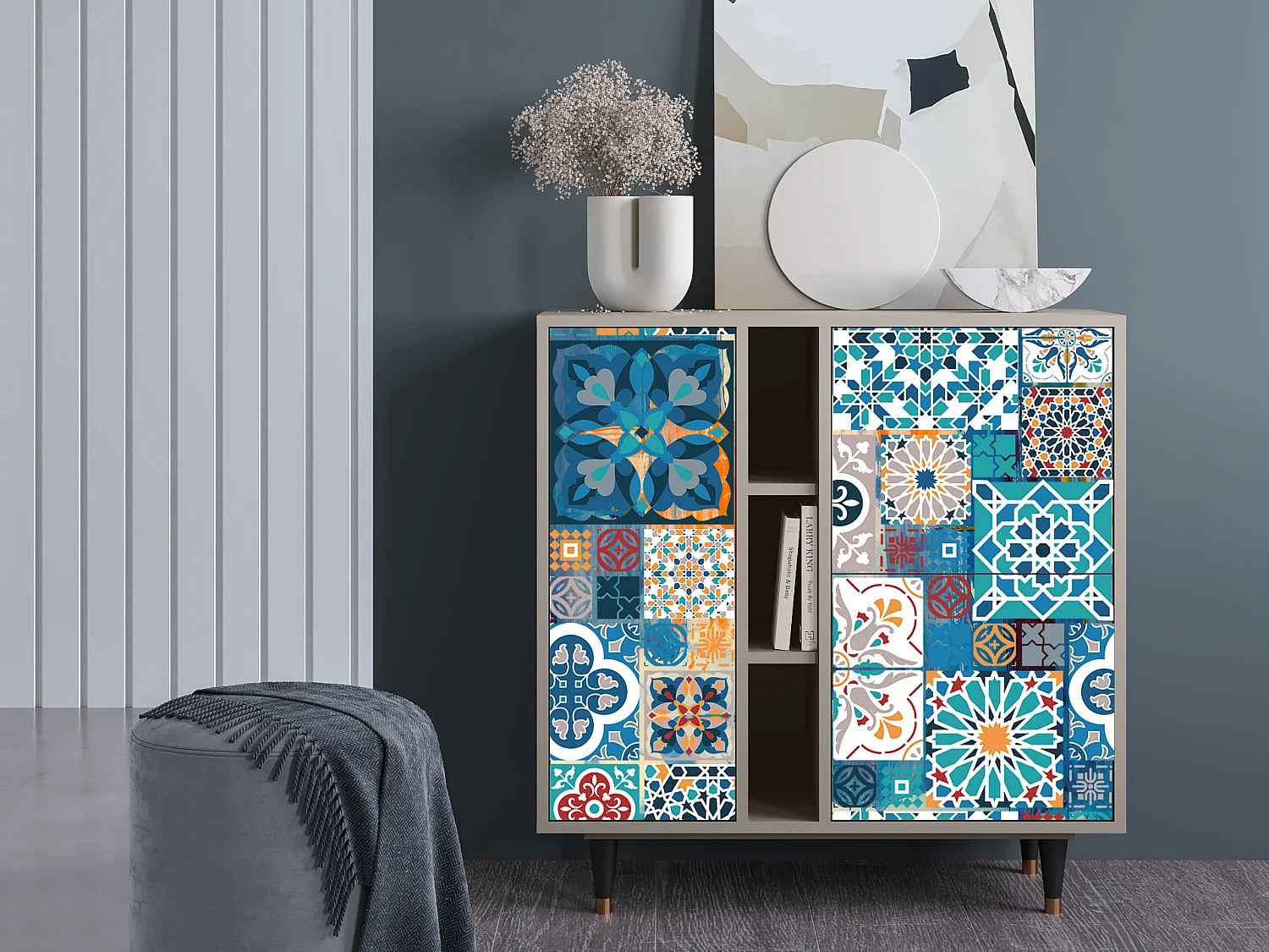 Kredens - 94х96х41 cm - BS5 - Moroccan Market, Piaskowy