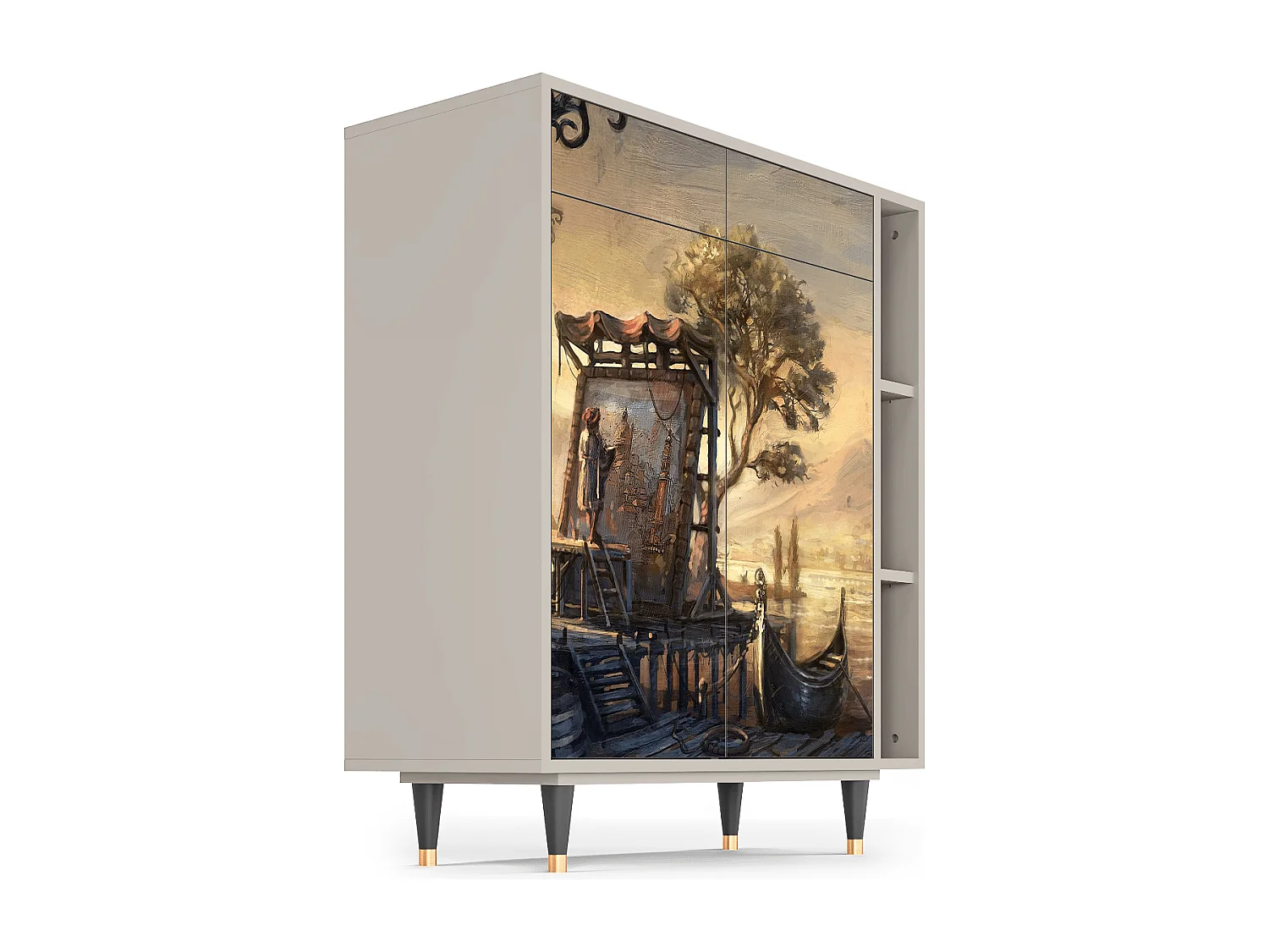 Kredens - 96х110х41 cm - BS6 - Venice, Piaskowy