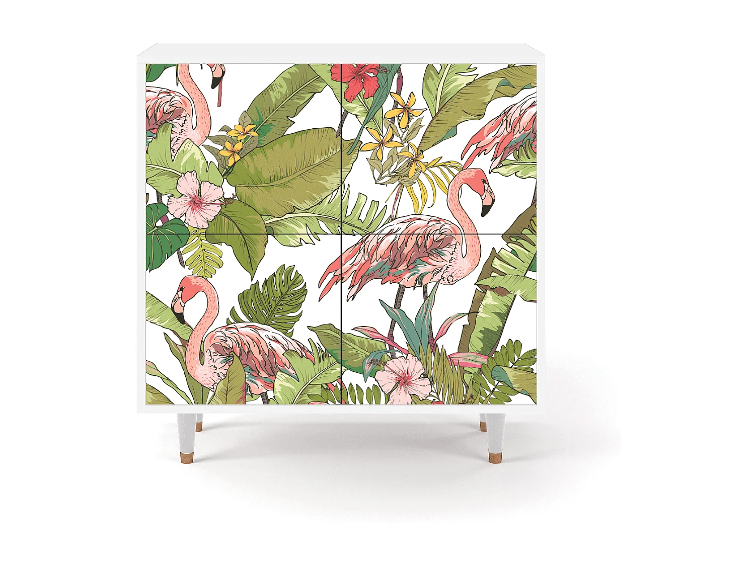 Sideboard - 94x96x48 cm - BS3 - Sweet Flamingo, Weiß