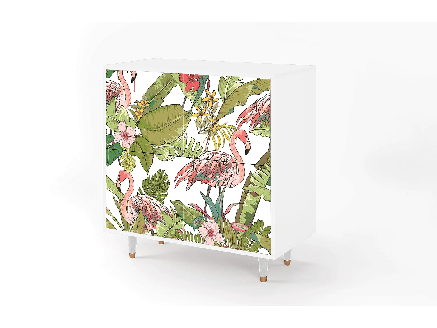 Sideboard - 94x96x48 cm - BS3 - Sweet Flamingo, Weiß
